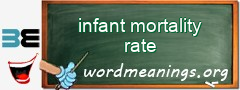 WordMeaning blackboard for infant mortality rate